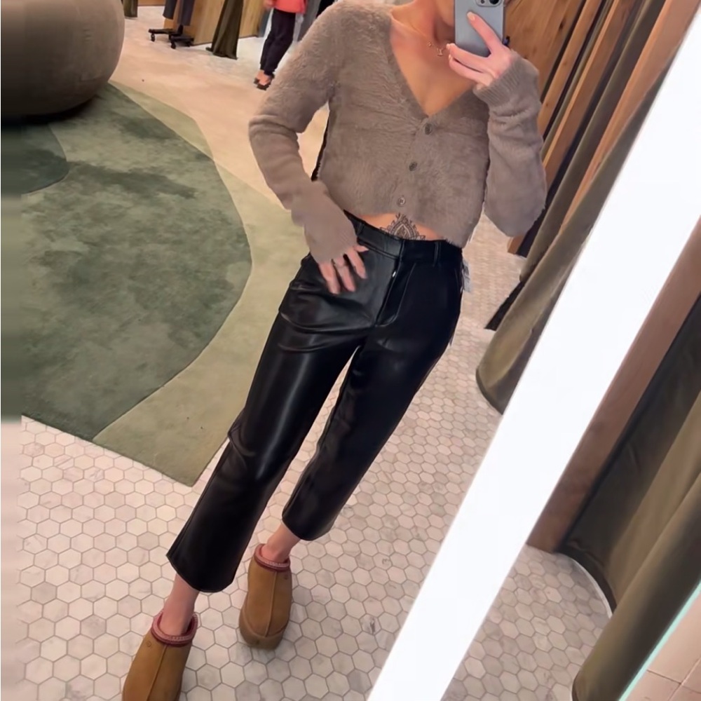 Aritzia Babaton Vegan Leather Ankle Pants